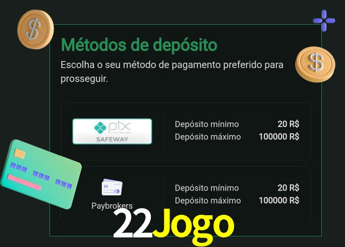 O cassino 22Jogo oferece uma grande variedade de métodos de pagamento